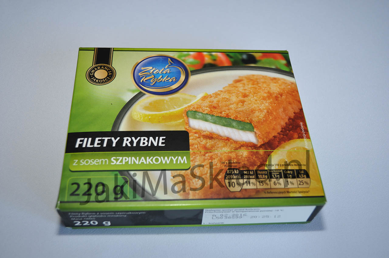 Złota Rybka Filety rybne z sosem szpinakowym